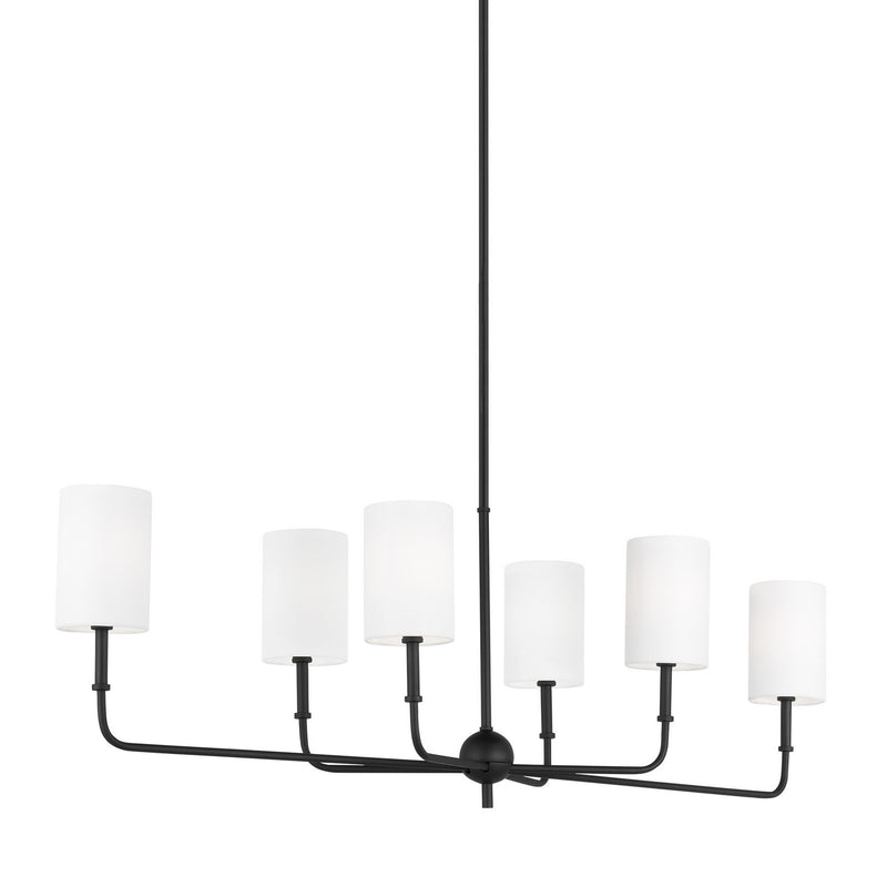 Visual Comfort Studio 3609306-112 Foxdale Six Light Chandelier, Midnight Black Alternate Image.jpg