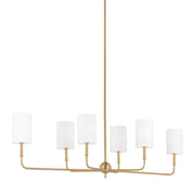 Visual Comfort Studio 3609306-848 Foxdale Six Light Chandelier, Satin Brass Alternate Image.jpg