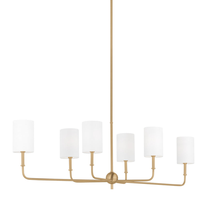 Visual Comfort Studio 3609306-848 Foxdale Six Light Chandelier, Satin Brass Alternate Image.jpg