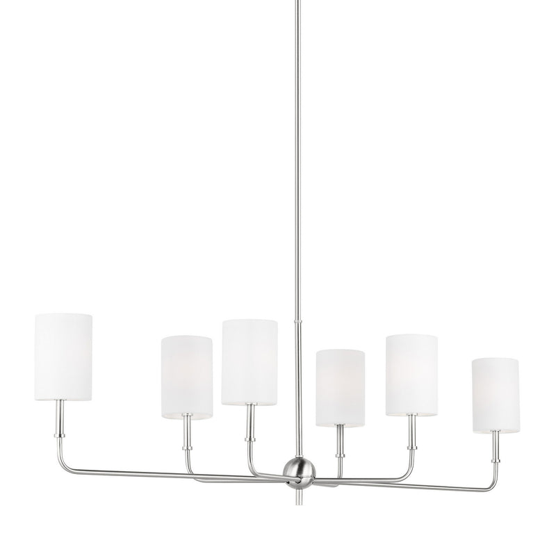 Visual Comfort Studio 3609306-962 Foxdale Six Light Chandelier, Brushed Nickel Alternate Image.jpg