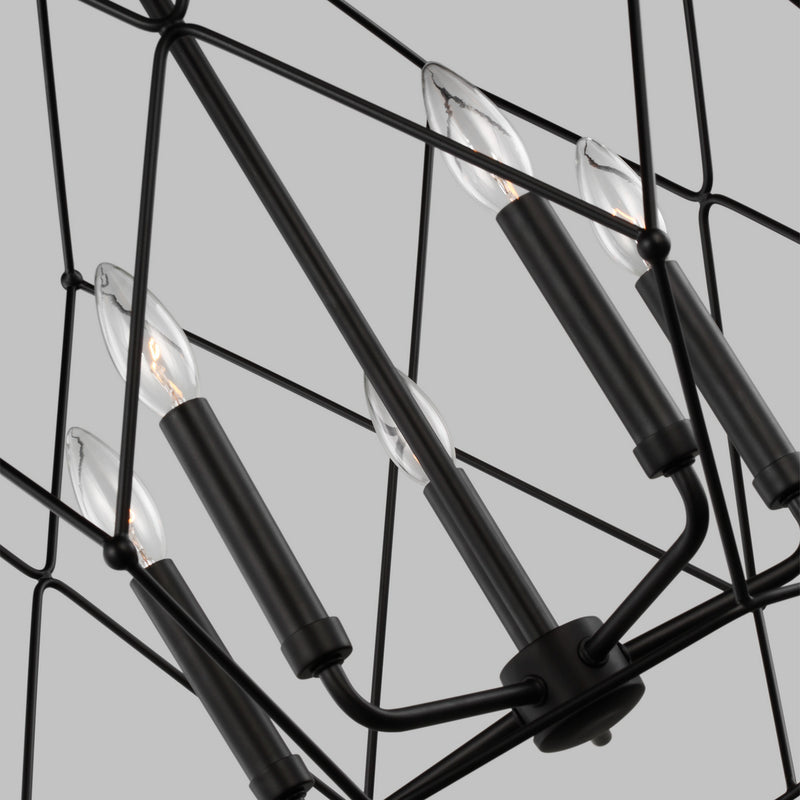 Visual Comfort Studio 5334105-112 Zarra Five Light Pendant, Midnight Black Alternate Image.jpg