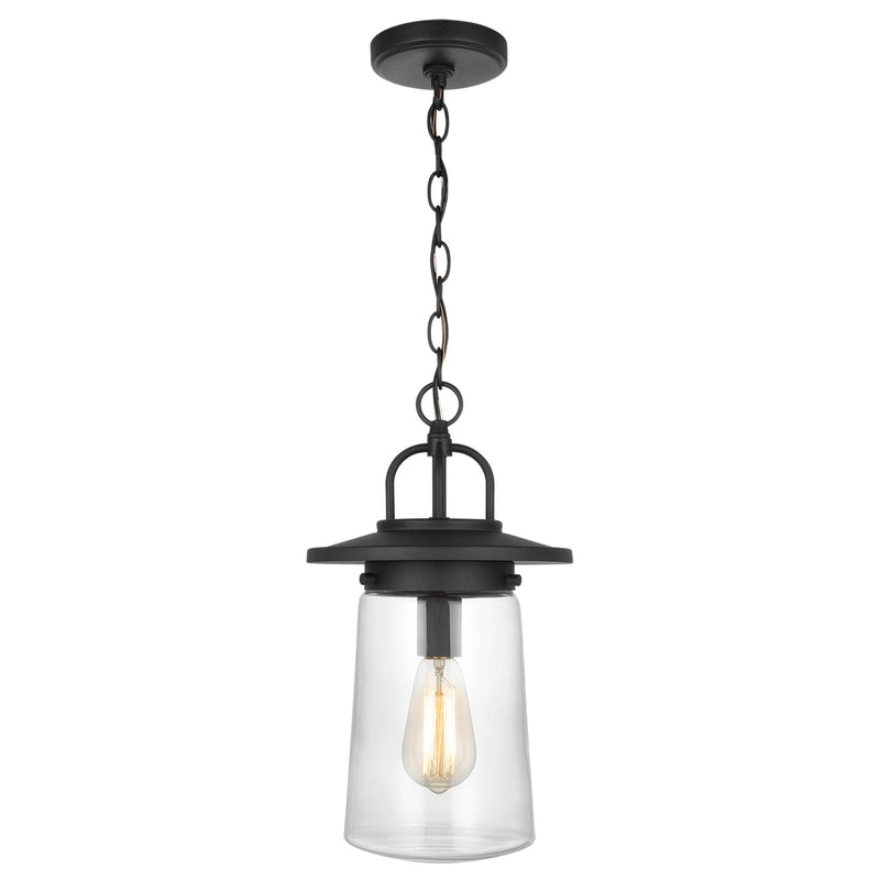 Generation Lighting 6208901-12 Tybee One Light Outdoor Pendant, Black Main Image.jpg