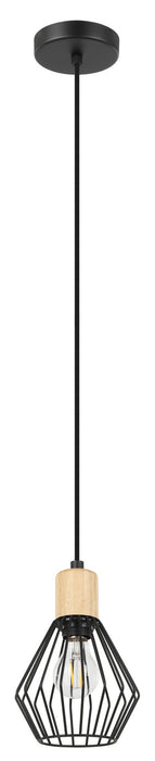 Eglo USA 205587A Palmorla One Light Pendant Structured Black Main Image.jpg