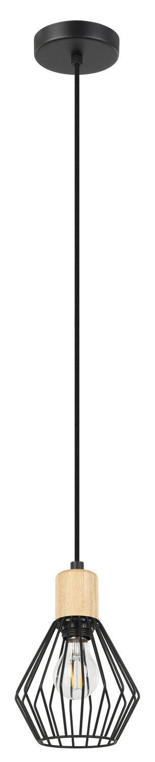 Eglo USA 205587A Palmorla One Light Pendant Structured Black Main Image.jpg