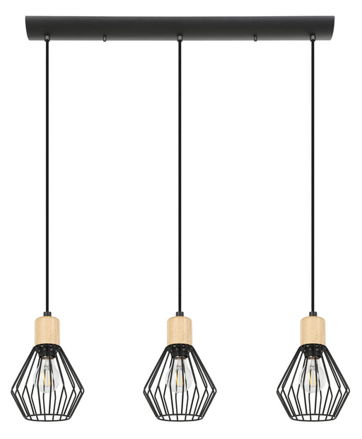 Eglo USA 43378A Palmorla Three Light Pendant Structured Black Main Image.jpg