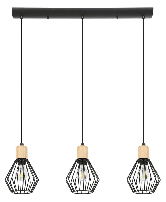 Eglo USA 43378A Palmorla Three Light Pendant Structured Black Main Image.jpg