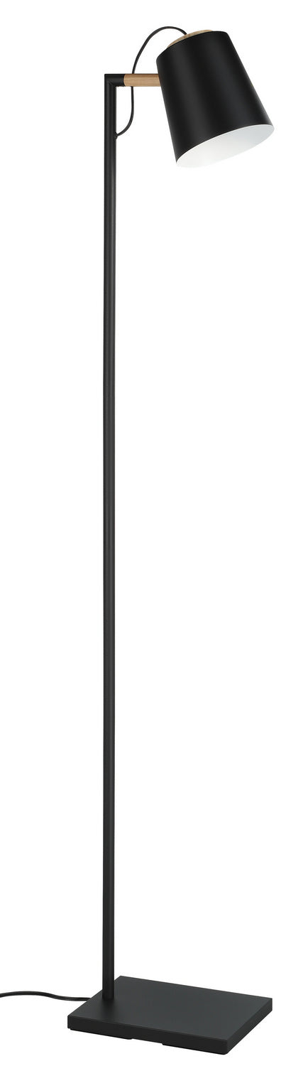 Eglo USA 43614A Lacey One Light Floor Lamp Structured Black, Natural Wood Main Image.jpg