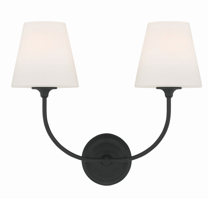 Crystorama 2442-OP-BF Sylvan Two Light Wall Sconce Black Forged Main Image.jpg