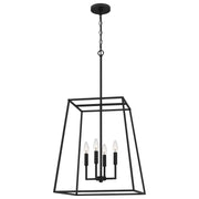 Quoizel PRC2818MBK Prescott Four Light Pendant, Matte Black Main Image.jpg