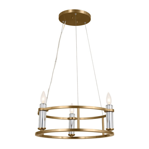 Kichler 52493BNB Rosalind Three Light Mini Chandelier, Brushed Natural Brass Main Image.jpg