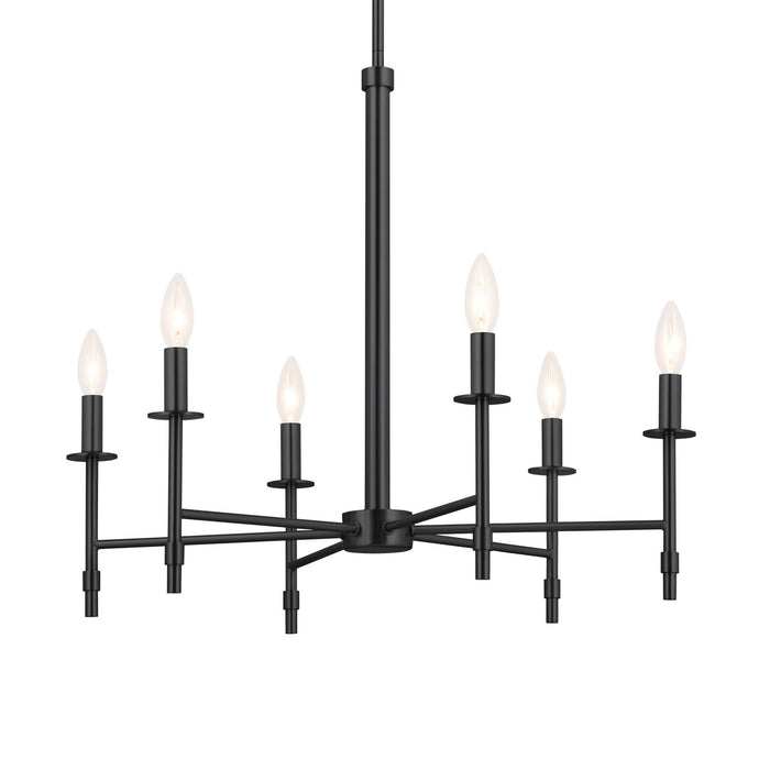 Kichler 52500BK Six Light Chandelier, Black (4)