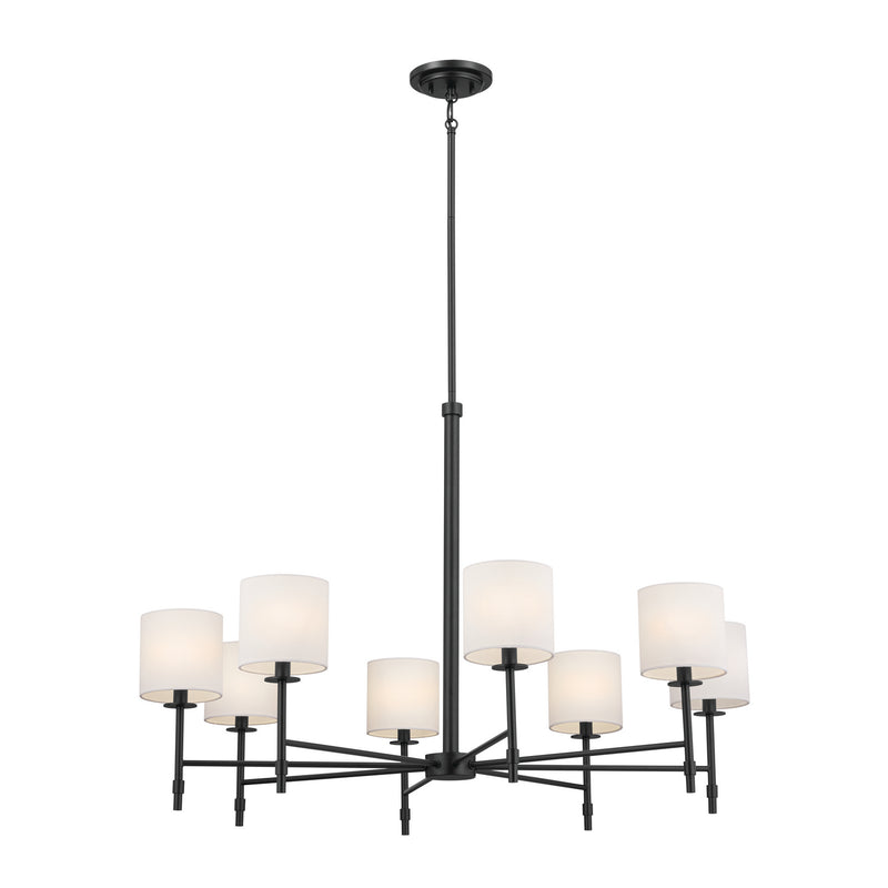 Kichler 52502BK Eight Light Chandelier, Black