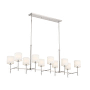 Kichler 52503PN Ten Light Linear Chandelier, Polished Nickel