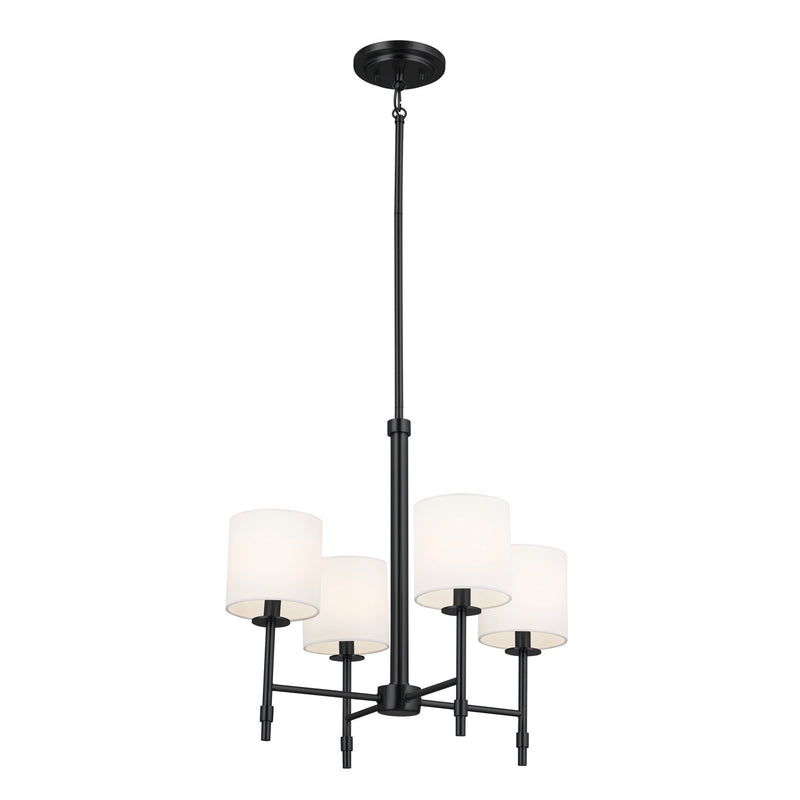 Kichler 52504BK Four Light Chandelier, Black