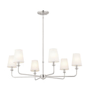 Kichler 52516PN Six Light Chandelier, Polished Nickel