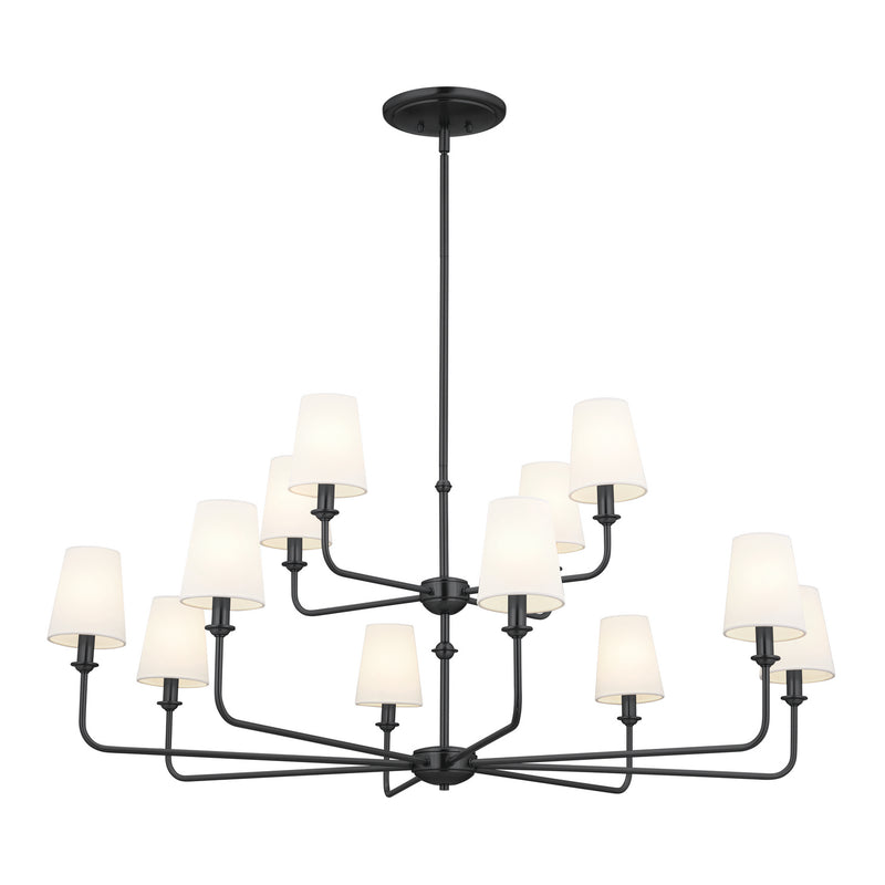 Kichler 52518BK 12 Light Chandelier, Black