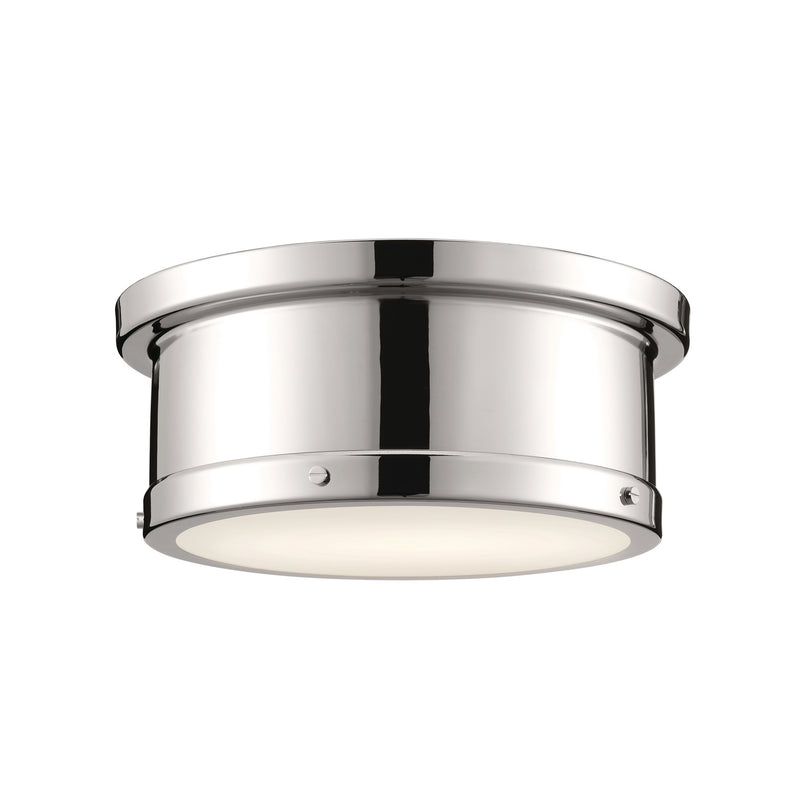 Kichler 52540PN Two Light Flush Mount, Polished Nickel