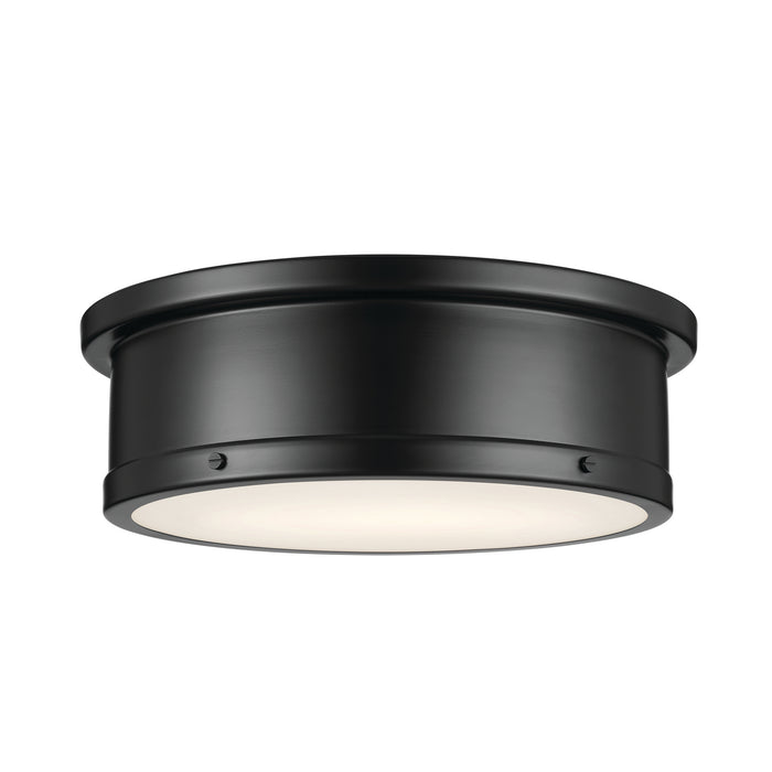 Kichler 52541BK Serca Three Light Flush Mount, Black Main Image.jpg