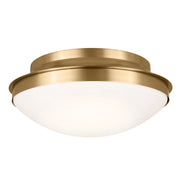 Kichler 52545BNB Three Light Flush Mount, Brushed Natural Brass