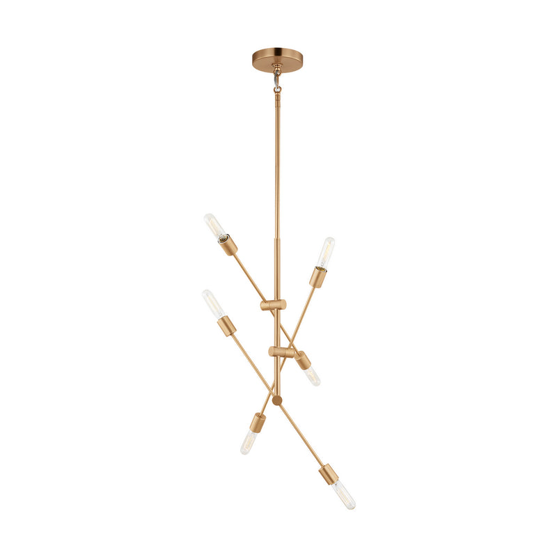Visual Comfort Studio 3100506-848 Axis Six Light Chandelier, Satin Brass Main Image.jpg