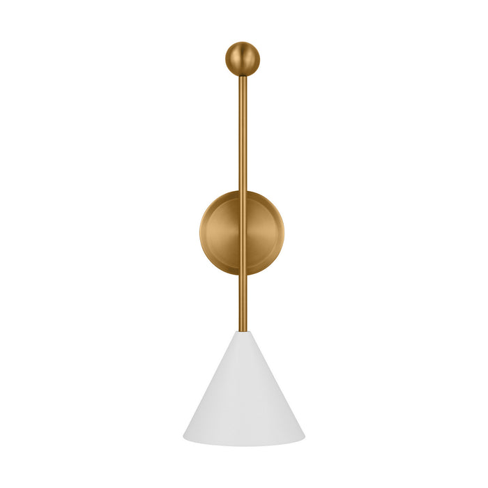 Visual Comfort Studio AEW1051MWTBBS Cosmo One Light Bath Fixture, Matte White and Burnished Brass Main Image.jpg