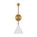 Visual Comfort Studio AEW1051MWTBBS Cosmo One Light Bath Fixture, Matte White and Burnished Brass Main Image.jpg