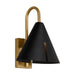 Visual Comfort Studio KW1131MBKBBS-L1 Cambre LED Wall Sconce, Midnight Black and Burnished Brass Main Image.jpg