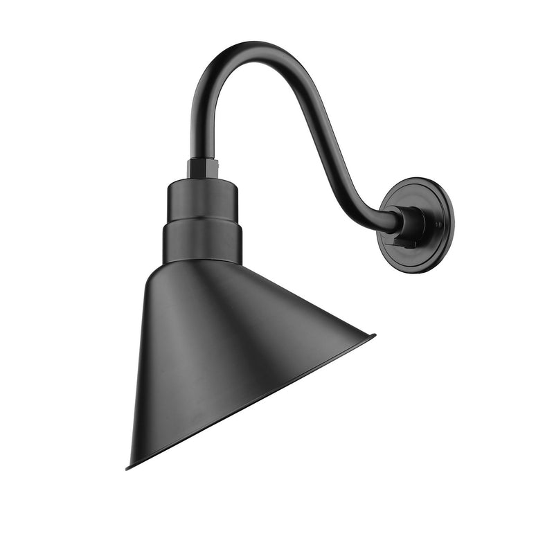 Millennium UA12-SBL R Series One Light Angle Shade, Satin Black Main Image.jpg
