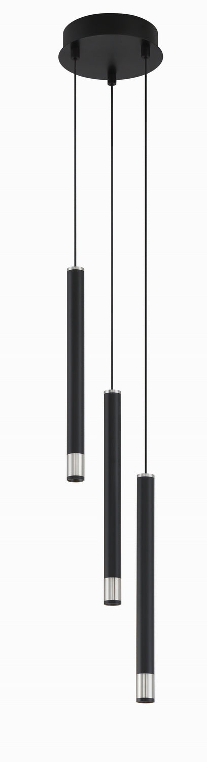 George Kovacs P5400-691-L Wand LED Pendant, Coal With Brushed Nickel Main Image.jpg