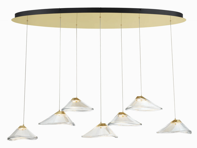 George Kovacs P5402-718-L Sneer LED Pendant, Coal And Sun Gold Main Image.jpg