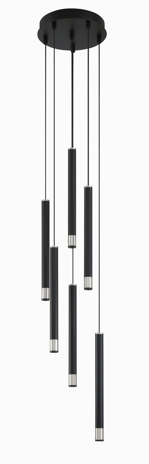 George Kovacs P5404-691-L Wand LED Pendant, Coal With Brushed Nickel Main Image.jpg