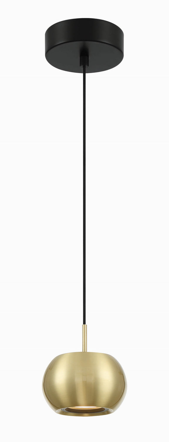 George Kovacs P5472-884-L Halo LED Mini Pendant, Coal And Brushed Gold Main Image.jpg