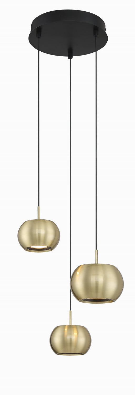 George Kovacs P5473-884-L Halo LED Mini Pendant, Coal And Brushed Gold Main Image.jpg