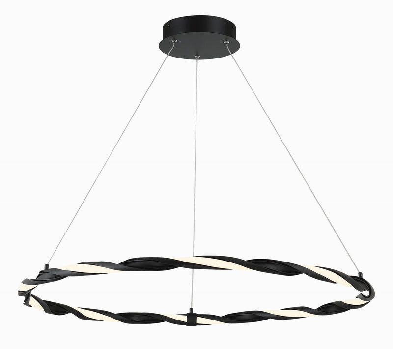George Kovacs P5481-66A-L Convolution LED Pendant, Matte Black Main Image.jpg