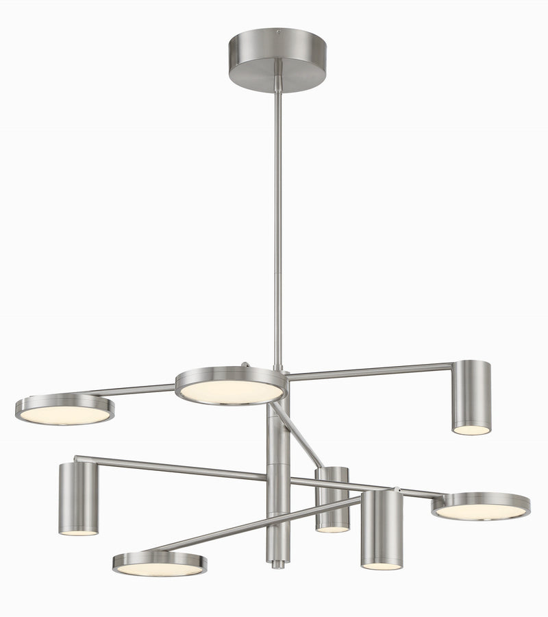 George Kovacs P5496-084-L Swivel LED Chandelier, Brushed Nickel Main Image.jpg