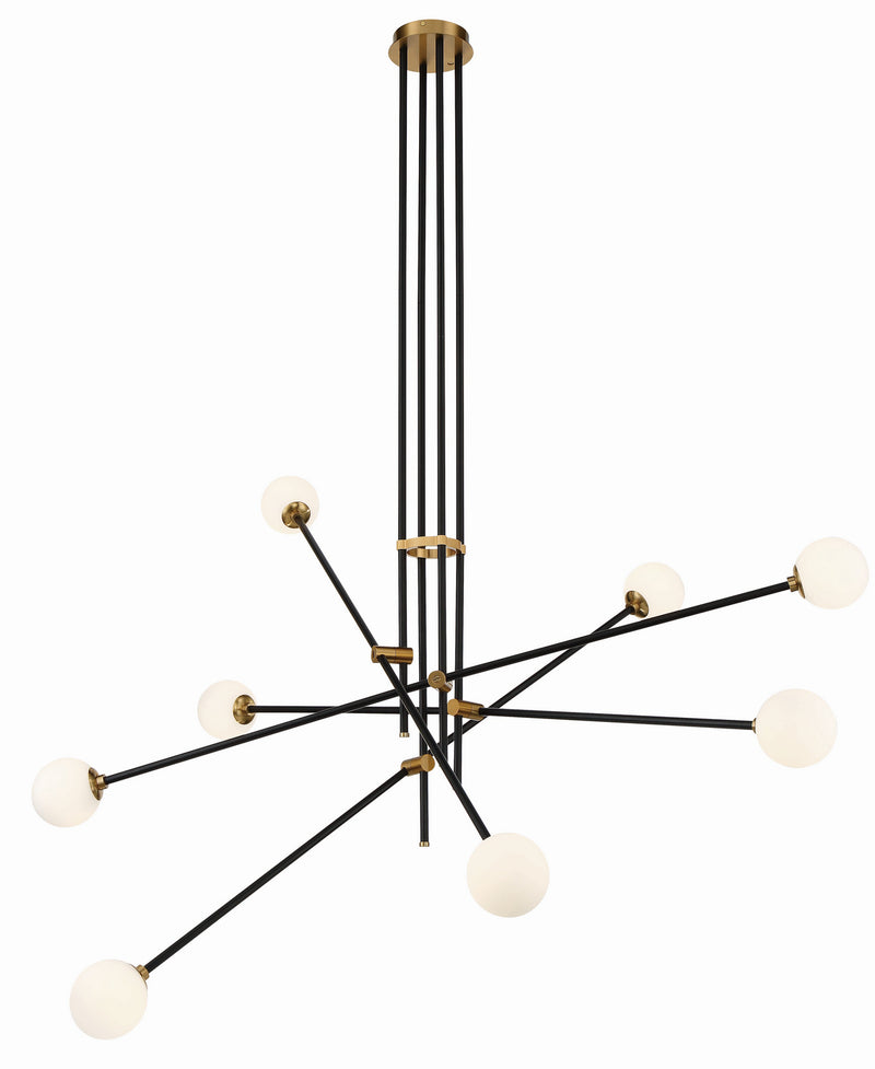 George Kovacs P8152-681 Cosmet Eight Light Chandelier, Coal And Aged Brass Main Image.jpg