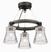 Minka-Lavery 2735-709 Graham Avenue Three Light Semi Flush Mount, Smoked Iron And Brushed Nickel Main Image.jpg