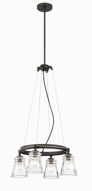 Minka-Lavery 2737-709 Graham Avenue Four Light Chandelier, Smoked Iron And Brushed Nickel Main Image.jpg