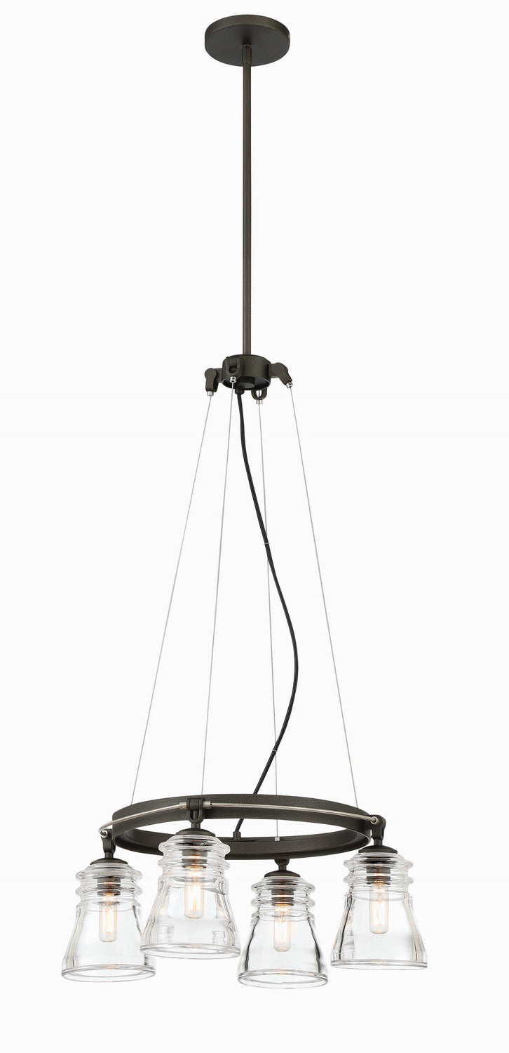 Minka-Lavery 2737-709 Graham Avenue Four Light Chandelier, Smoked Iron And Brushed Nickel Main Image.jpg