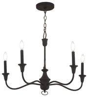 Minka-Lavery 6255-076 Halifax County Five Light Chandelier, Textured Black Main Image.jpg