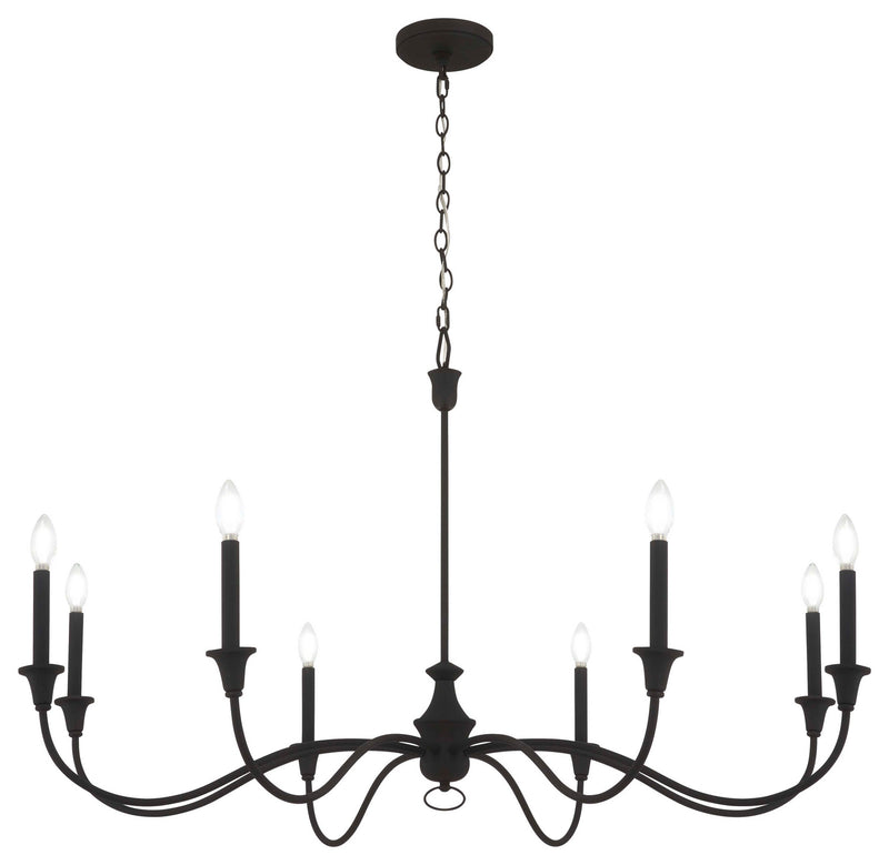 Minka-Lavery 6258-076 Halifax County Eight Light Chandelier, Textured Black Main Image.jpg