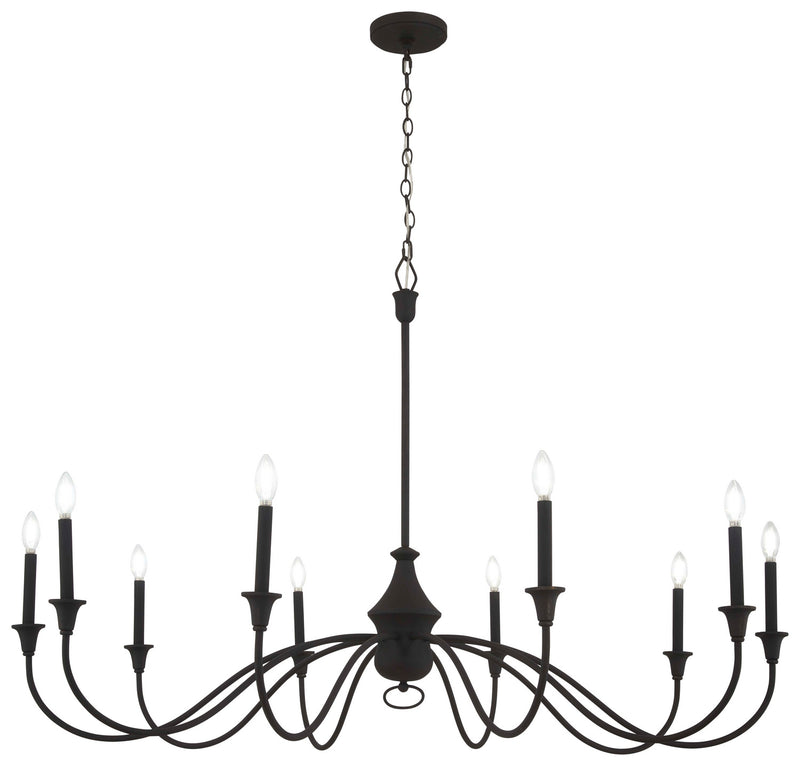 Minka-Lavery 6259-076 Halifax County Ten Light Chandelier, Textured Black Main Image.jpg