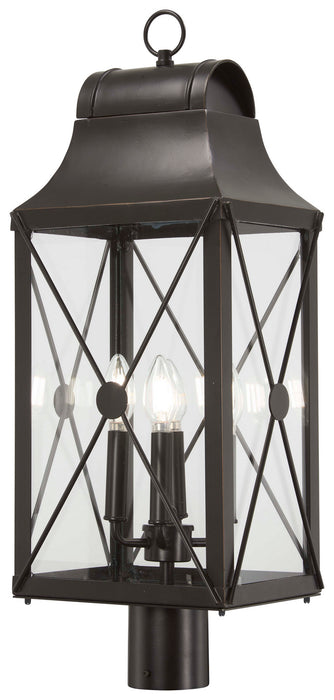 Minka-Lavery 73295-143C De Luz Four Light Outdoor Post Mount, Oil Rubbed Bronze W/ Gold Highlights Main Image.jpg