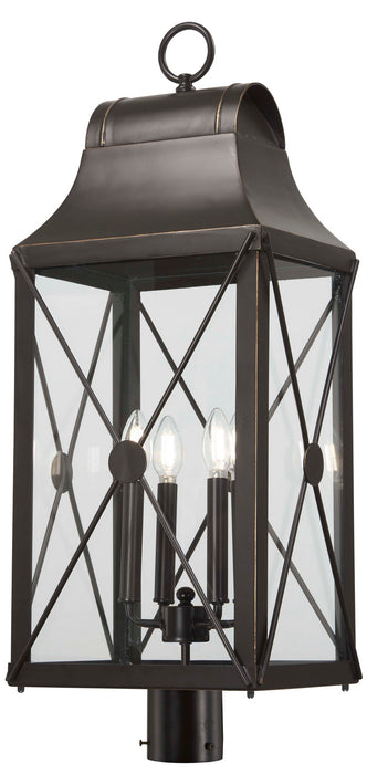 Minka-Lavery 73296-143C De Luz Four Light Outdoor Post Mount, Oil Rubbed Bronze W/ Gold Highlights Main Image.jpg