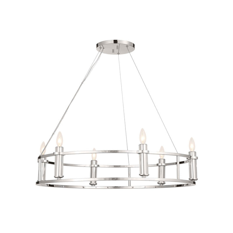 Kichler 52490PN Six Light Chandelier, Polished Nickel