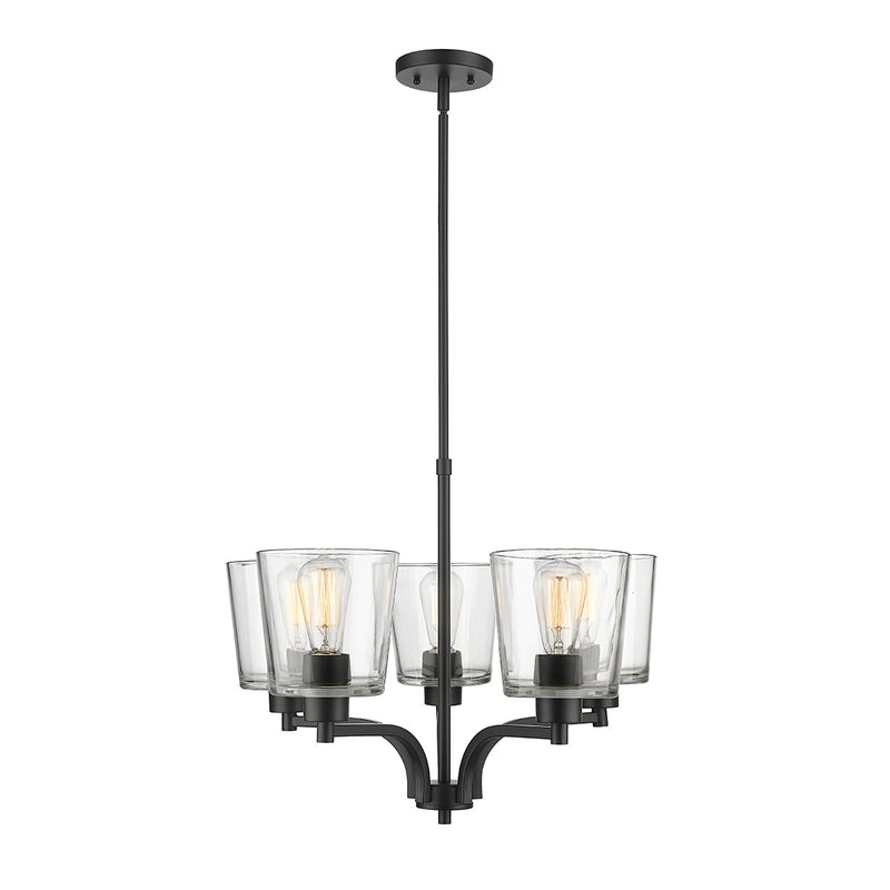 Millennium 497005-MB Evalon Five Light Chandelier, Matte Black Main Image.jpg