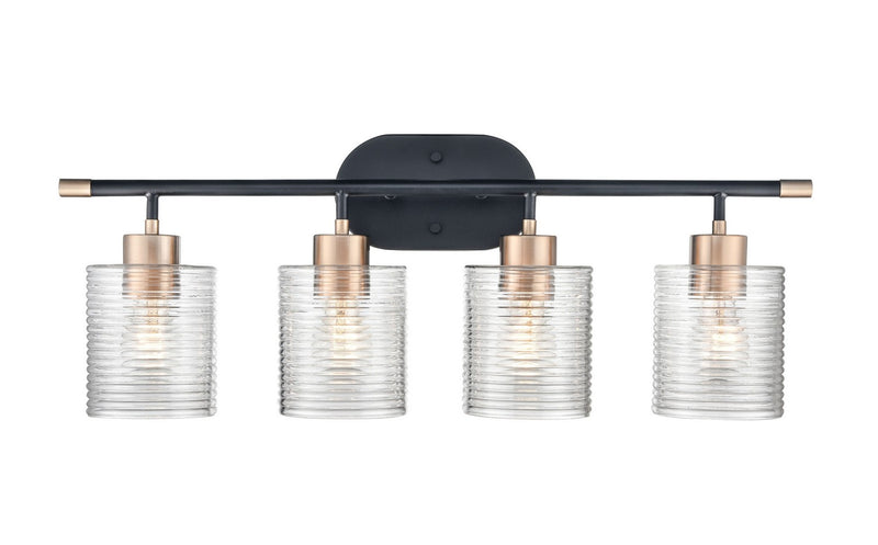 Millennium 9414-MB/MG Renitta Four Light Vanity, Matte Black Modern Gold Main Image.jpg