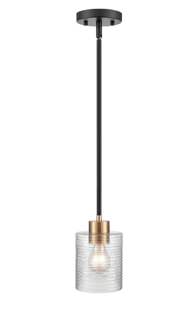 Millennium 9421-MB/MG Renitta One Light Mini Pendant, Matte Black Modern Gold Main Image.jpg