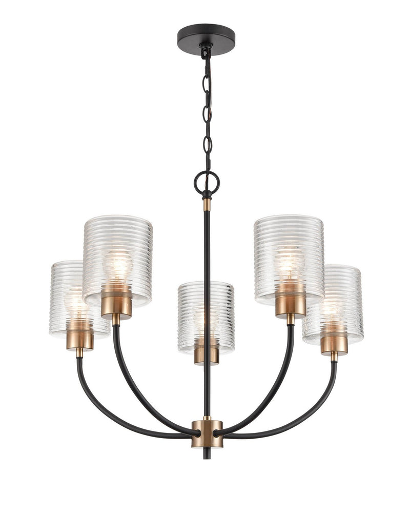 Millennium 9425-MB/MG Renitta Five Light Chandelier, Matte Black Modern Gold Main Image.jpg
