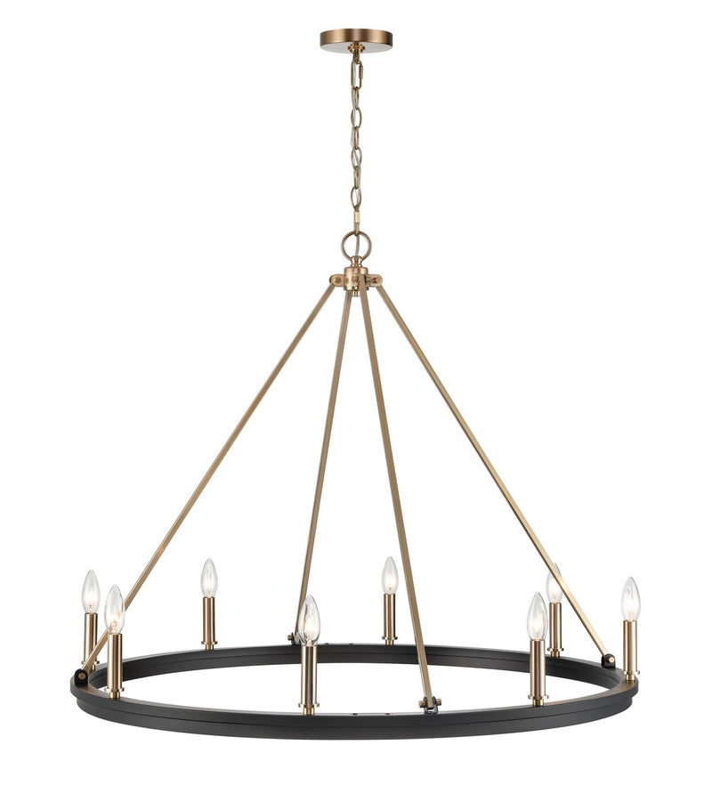 Millennium 9508-MB/MG Carruth Eight Light Chandelier, Matte Black Modern Gold Main Image.jpg